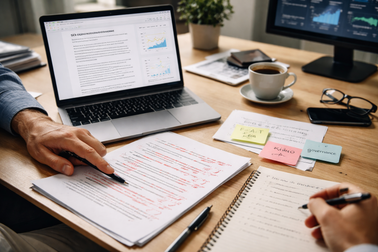 Kan AI skrive SEO-tekster? Kvalitet, E-E-A-T, risici og proces for virksomheder